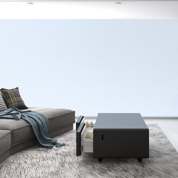 Sound&Cool soffbord med högtalare & kylskåp, svart