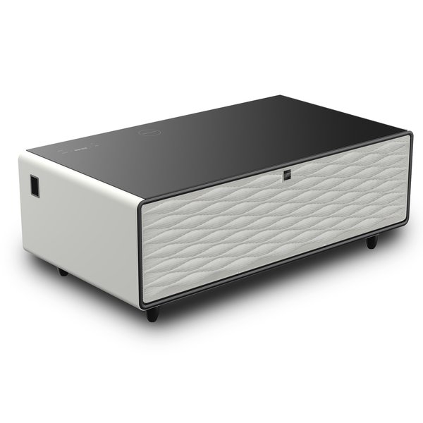 Sound&Cool soffbord med högtalare & kylskåp, vit