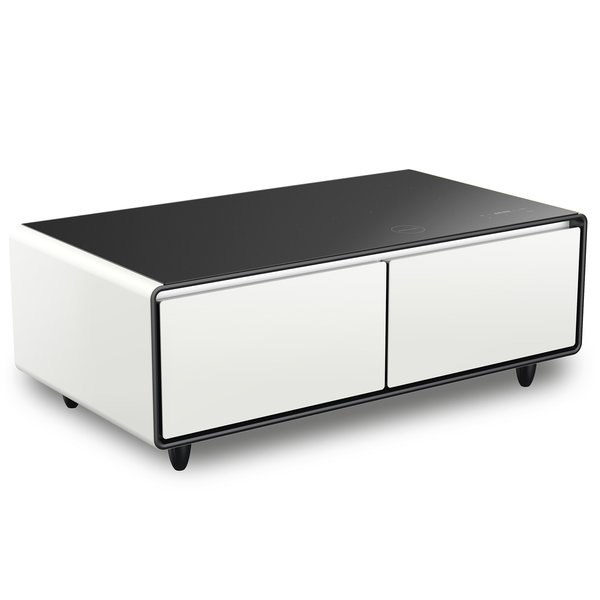 Sound&Cool soffbord med högtalare & kylskåp, vit