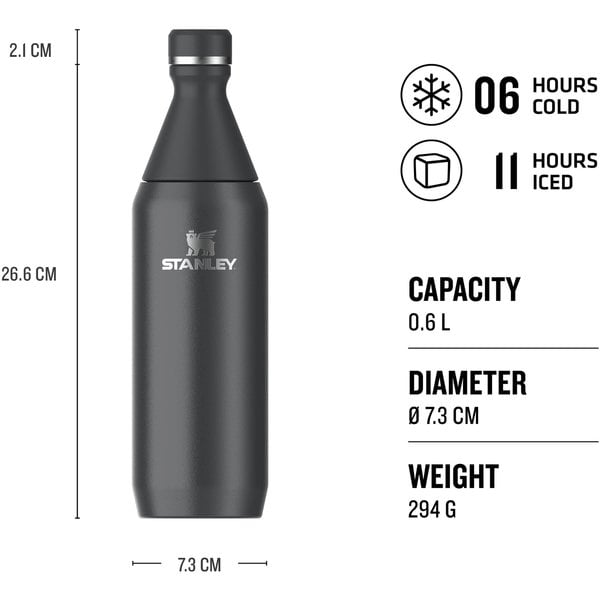 All Day Slim Bottle termoflaske 0.6 liter, black