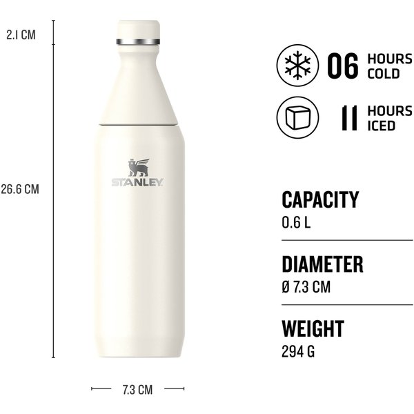 All Day Slim Bottle termoflaske 0.6 liter, cream