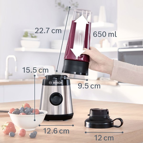 MMB2111M miniblender, 450 W, rustfritt stål