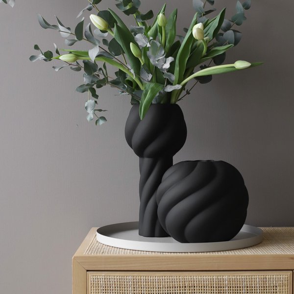 Twist Ball vase 20 cm, svart