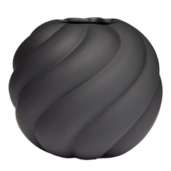 Vase Twist Ball 12 cm, svart