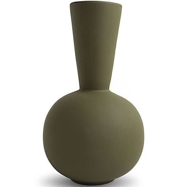 Trumpet vase, 30 cm, oliven