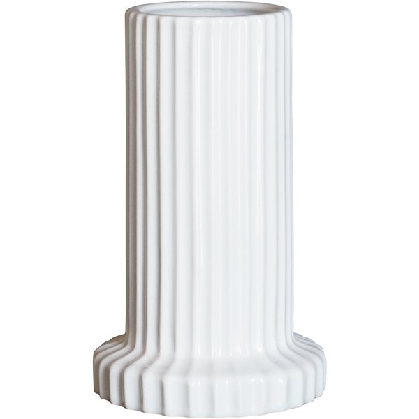 Stripe vase, shiny white