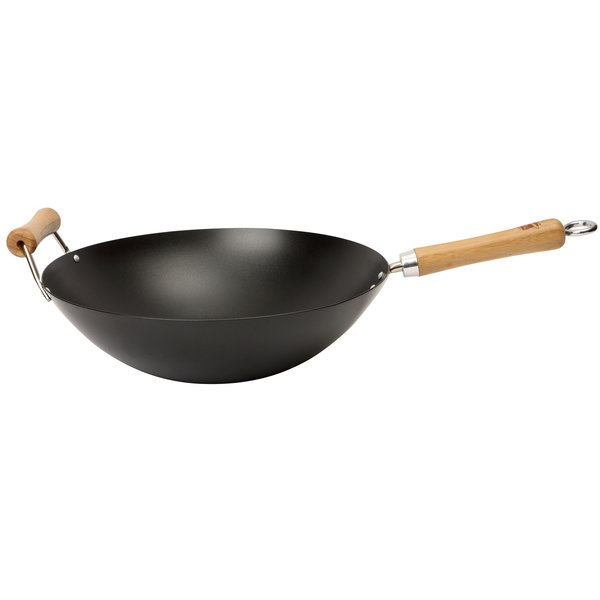 NS kullstål Wok, svart 36 cm.