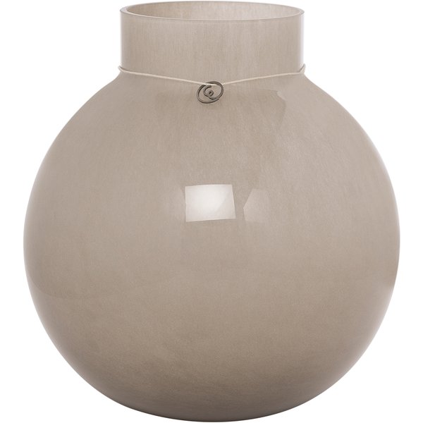 Glassvase rund 22 cm, Ø21, beige