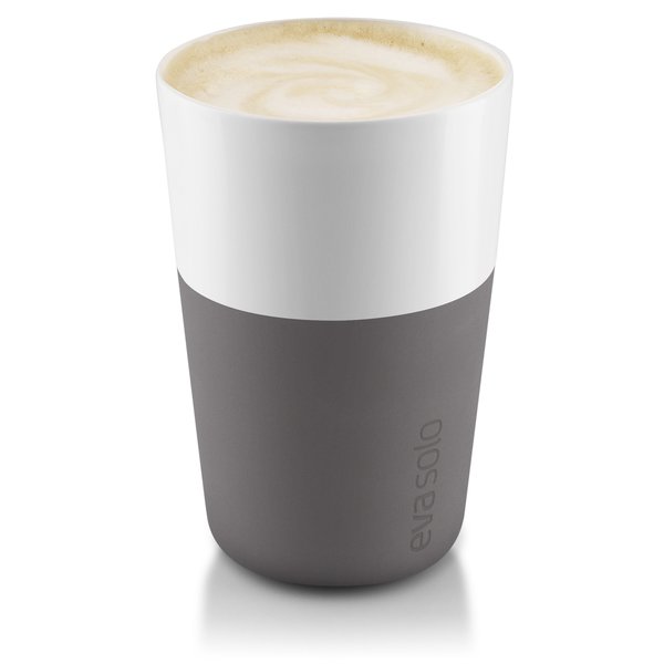 Cafe Latte-mugg, 2 stk. Grå