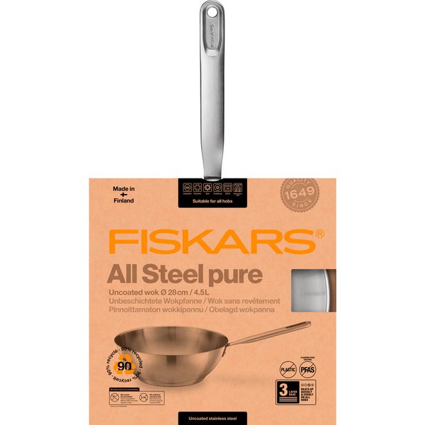 All Steel Pure wokkipannu, 28 cm