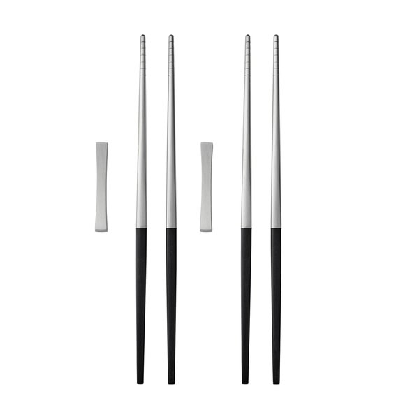 Focus de Luxe Ätpinnar-set 6 delar, svart/matt-stål