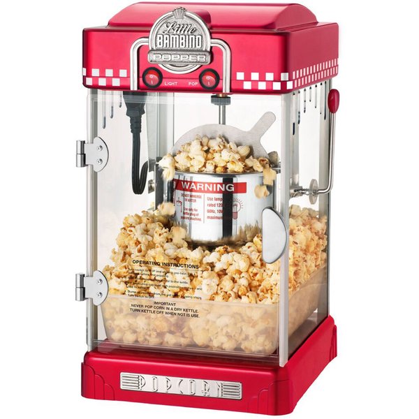 Popcornmaskin Little Bambino 2-3 liter Rød