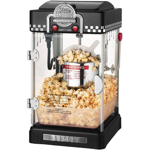Popcornmaskin Little Bambino 2-3 liter Svart