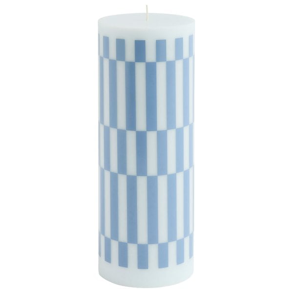 Column lys large, light blue/dusty blue check