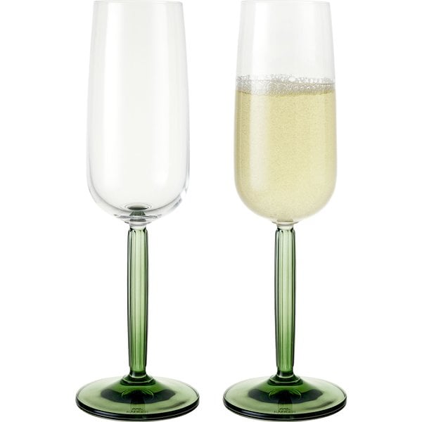 Hammershøi champagneglass, 24 cl, 2 stk, grønn