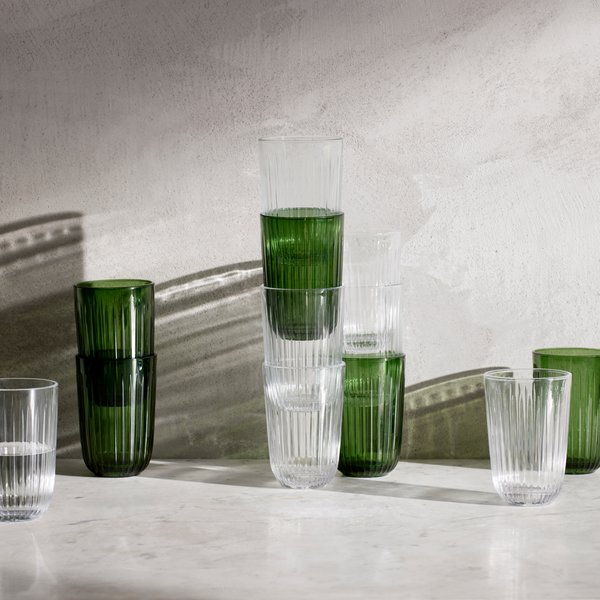 Hammershøi vattenglas, 37 cl, Ø 8 cm, 4 st, grön