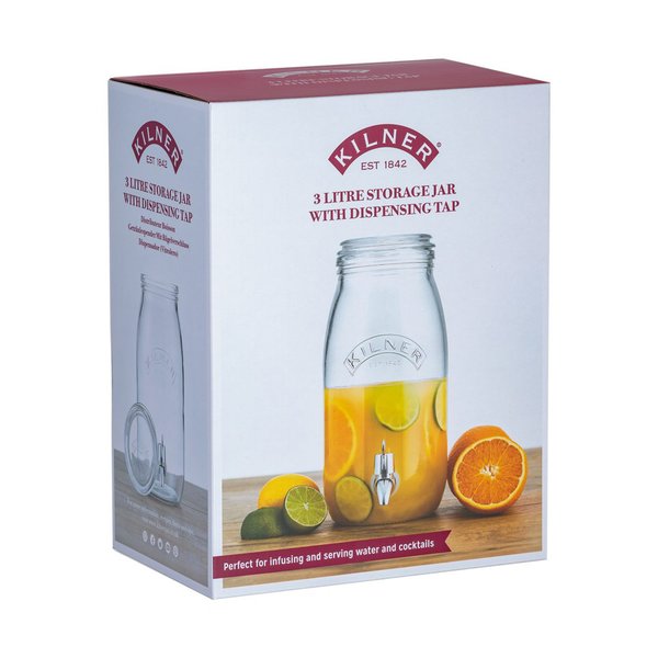 Glassbeholder med tappekran 3 liter