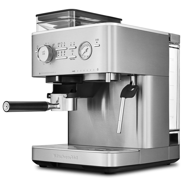 Espressomaskin med kaffekvern, stainless steel