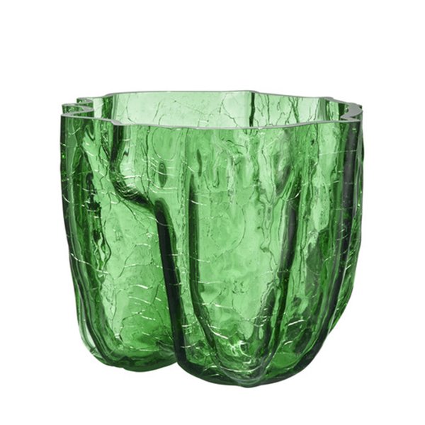 Crackle vase 175 mm, green