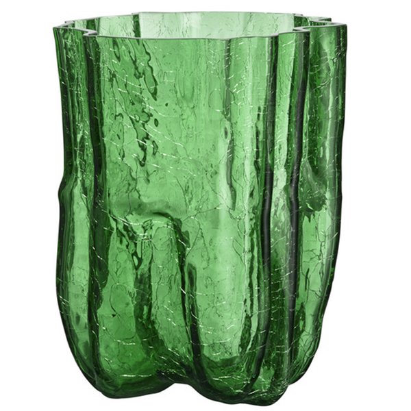 Crackle vase 270 mm, green