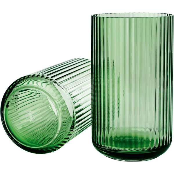 Lyngbyvasen 25 cm., glas - copenhagen grön