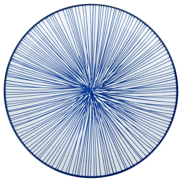 Akio tallrik 20,5 cm, blå/hvid, 4 stk.