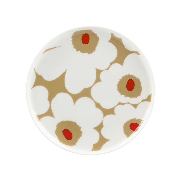 Unikko tallerken 20 cm, white/beige/red