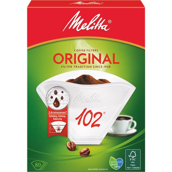 Kaffefilter 102/80 Hvit