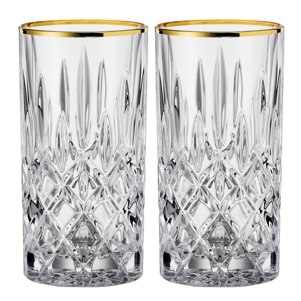 Noblesse longdrinkglass 2-stk, 37,5 cl, gold