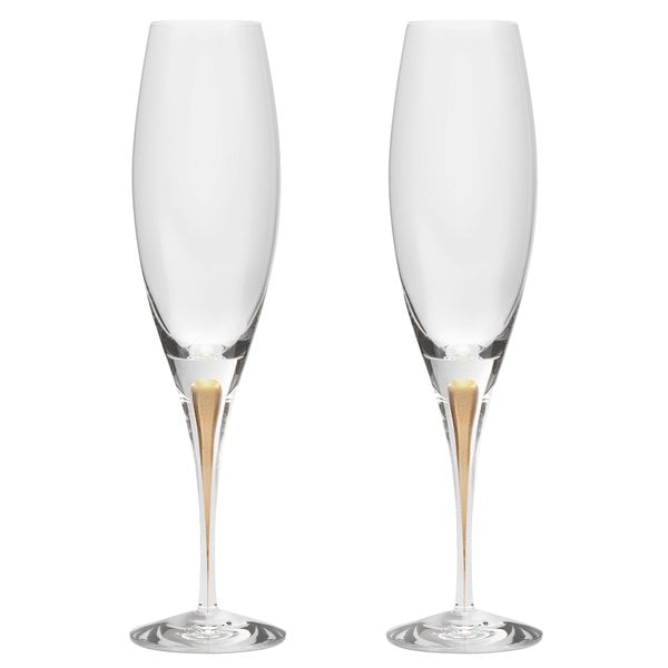 Intermezzo champagneglas guld, 2 stk