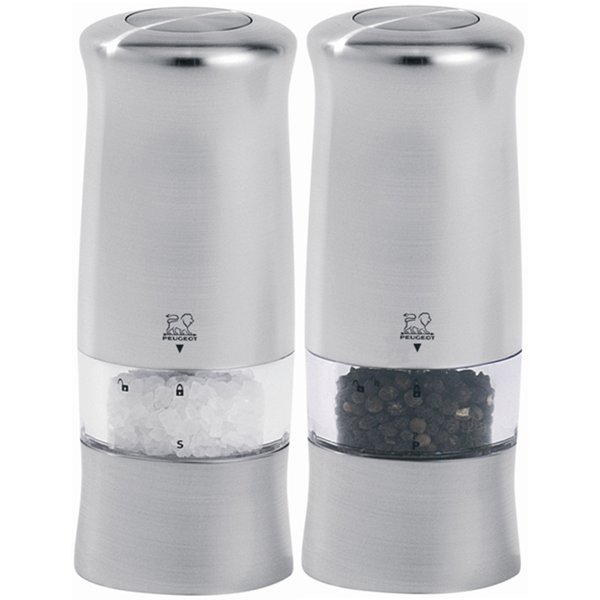 Zeli Duo Elektriske Salt & Pepperkverner 14 cm Sølv