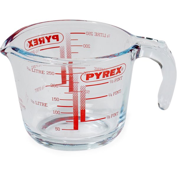 Målebeger i glass 0,25 liter