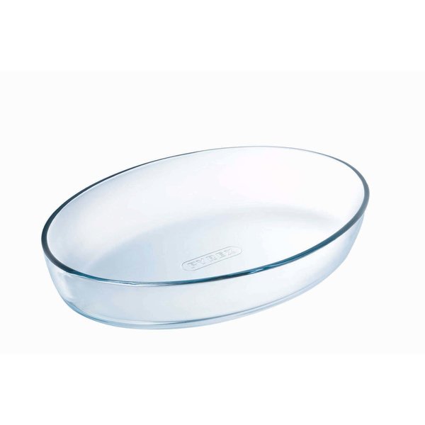 Ovalt glasfad, 30x21 cm., 2 L