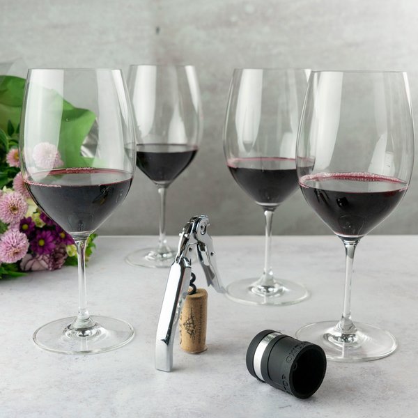 Rødvinssett med vinåpner & vinpropp