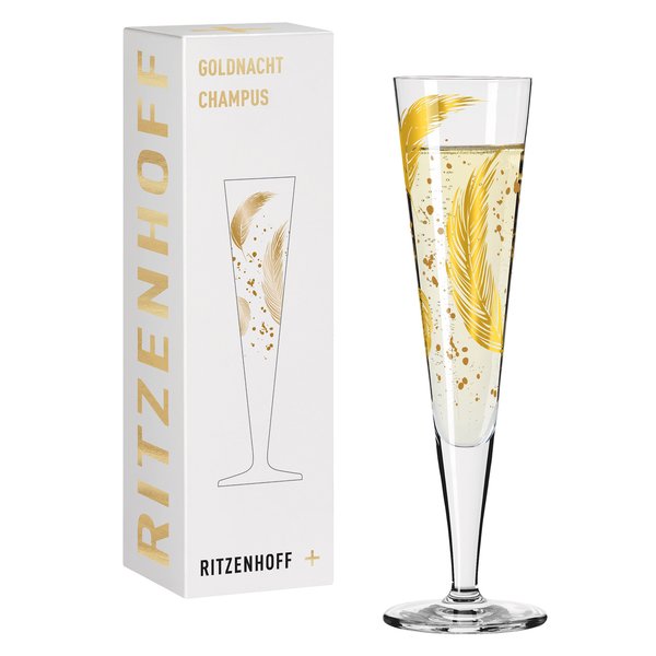 Goldnacht No.42 champagneglass, 2 stk