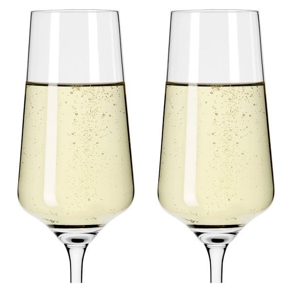 Lichtweiss champagneglass, 2 stk