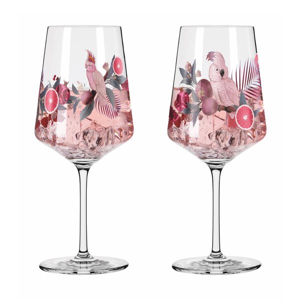 Sommersonett Birds vinglass, 2 stk