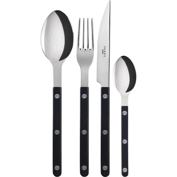 Bistrot Solid bestickset 4 delar, black