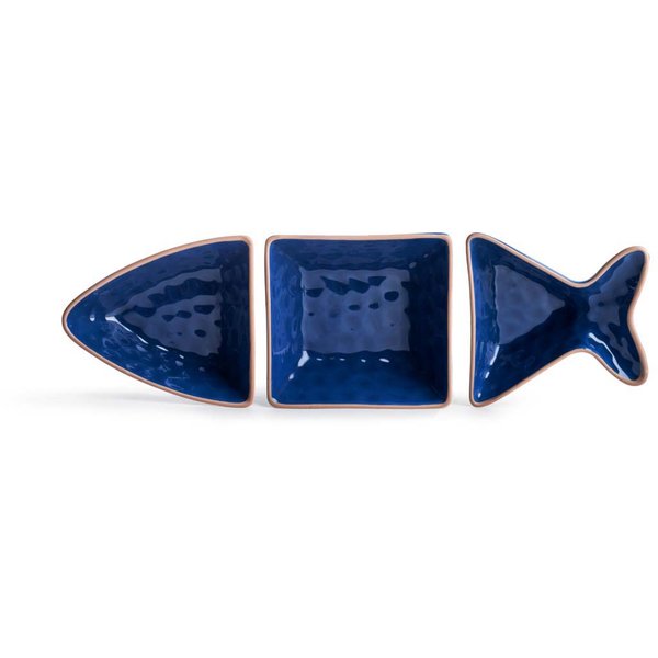 Fish Servingsskål 3 delar Blå