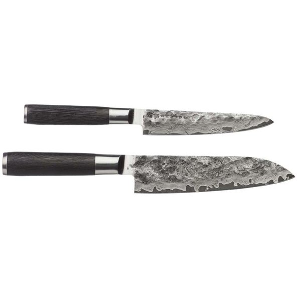 Kuro knivset i två delar, Santoku-kniv (18cm) och Petty-kniv (15 cm)