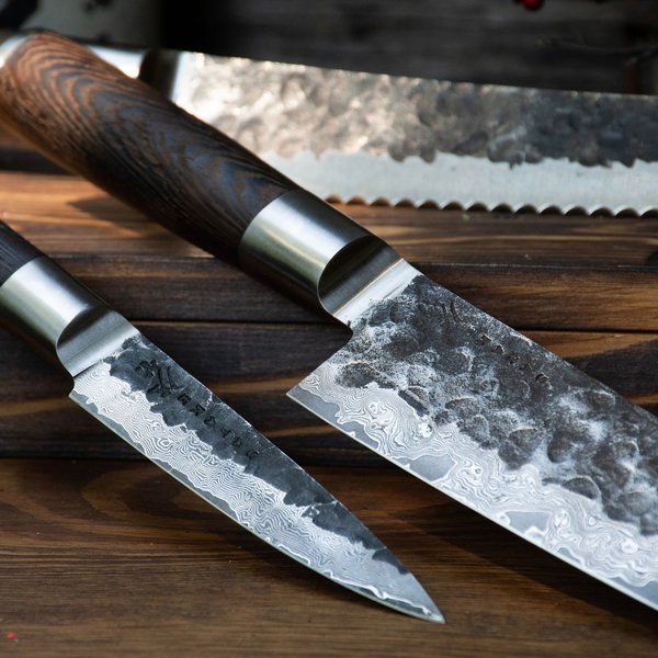 Kuro knivsett 3 deler (brødkniv, petty, santoku)