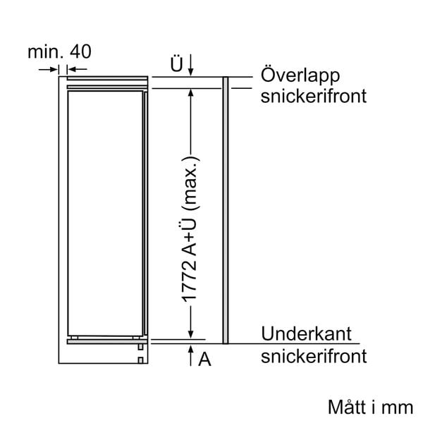 GI81NVEE0 iQ300 integrert fryseskap