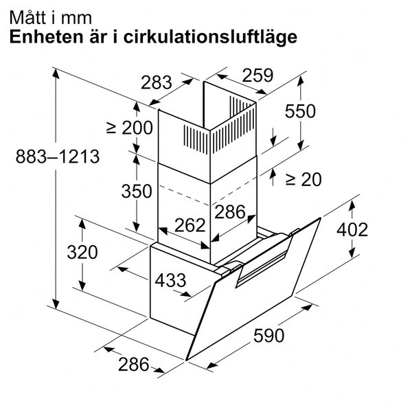 LC67KFN60 iQ300 veggmontert kjøkkenvifte