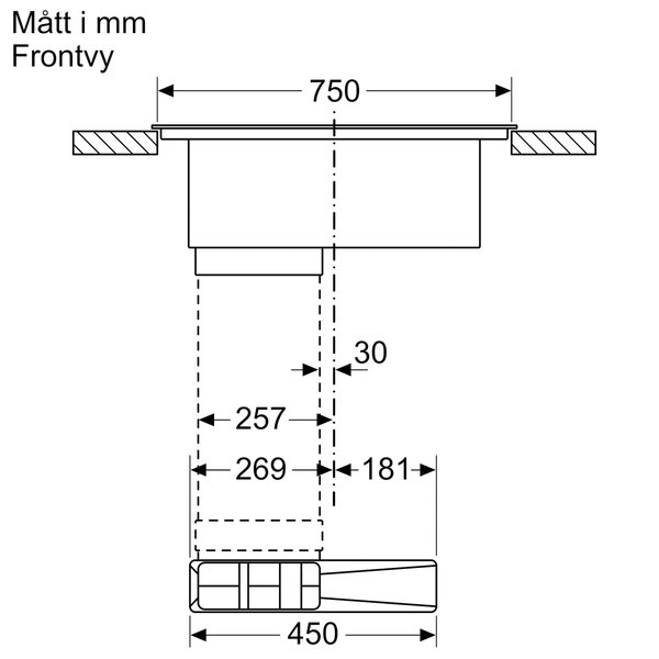 ED811BS16E iQ300 induktionskogeplade med integreret emhætte 80 cm