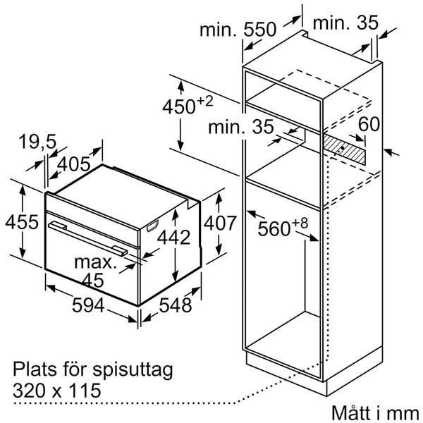 CD714GXB1 iQ700 dampovn 60 x 45 cm, svart