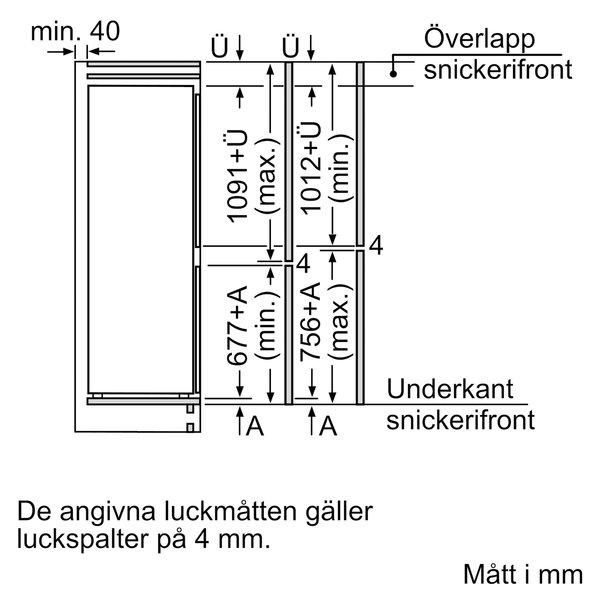 KI86NVSE0 iQ300 køle-/fryseskab, integreret