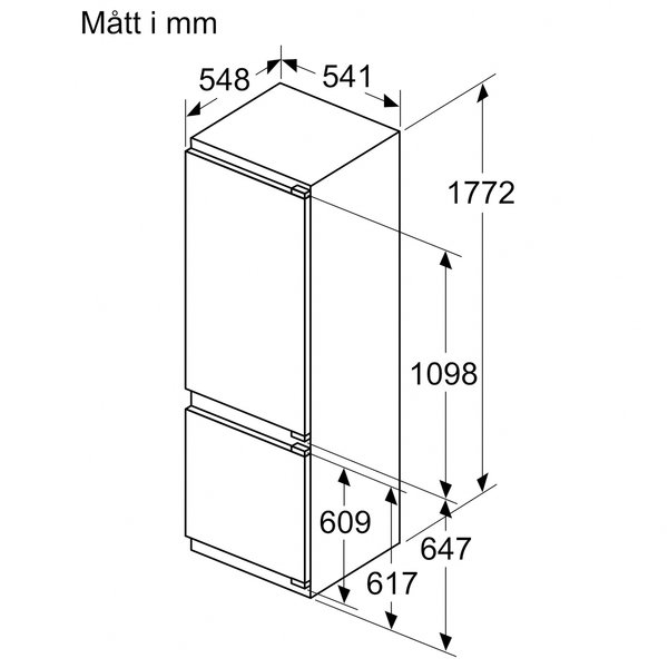 KI87VVFE1 iQ300 kjøleskap, integrert