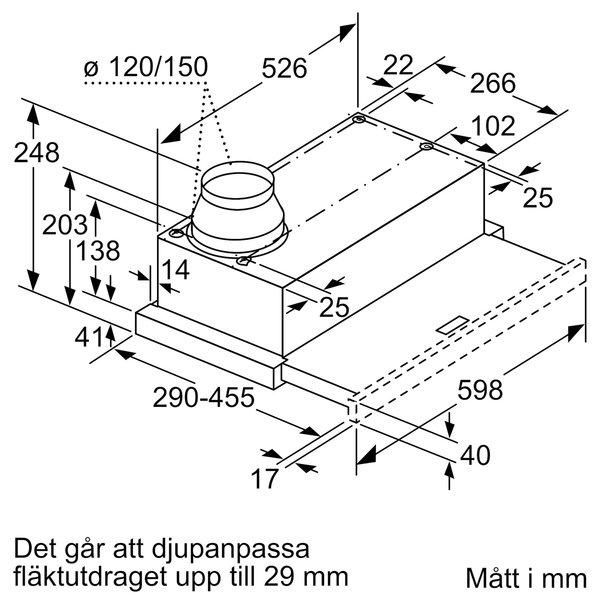 LI64MA531 iQ300 uttrekkbar kjøkkenvifte, sølv