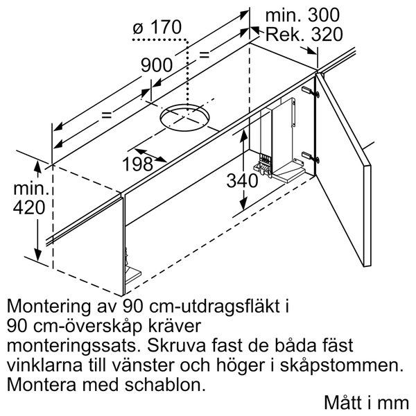 LI97RB531 iQ300 uttrekkbar kjøkkenvifte, sølv