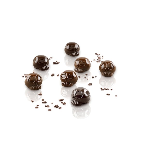 bodsøvelser Gummi jævnt Køb Silikoneform Chokolade Kranie, Ø 3cm. fra Silikomart
